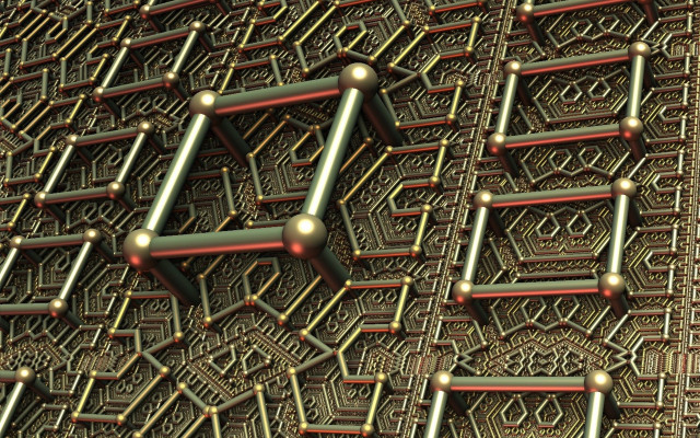 Metal structure abstract raytraced fractals free wallpaper for desktop - medium preview image