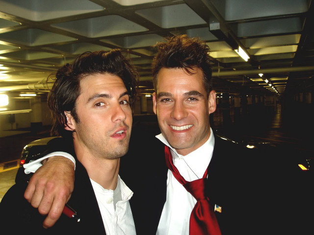 Two men suits parking garage free wallpaper for desktop - medium preview image