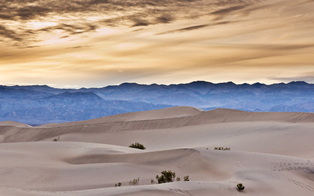 Desert mountains clouds trees ocean free wallpaper for desktop - medium preview image