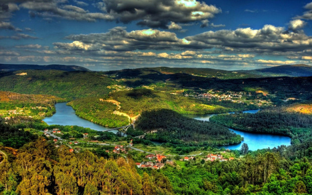 Scenic valley river forest cloudy free wallpaper for desktop - medium preview image