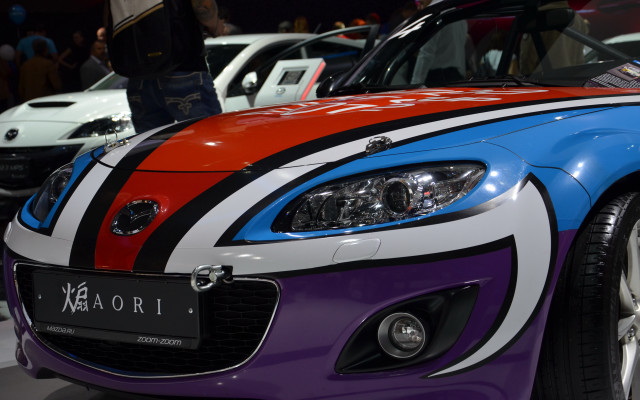 Colorful car showroom airbrush vivid free wallpaper for desktop - medium preview image