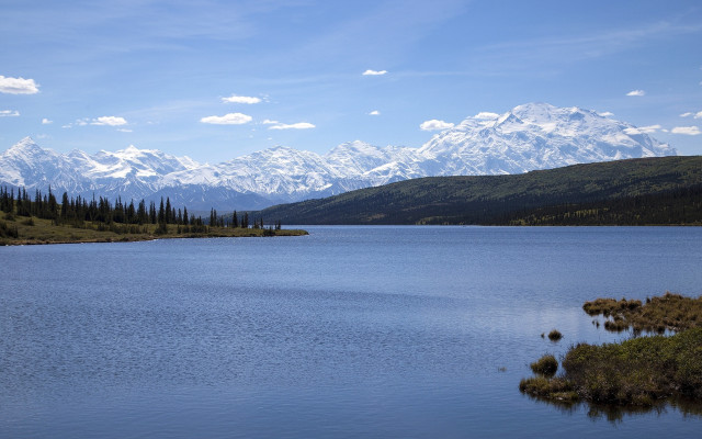 Lake mountains trees sky clouds #4 free wallpaper for desktop - medium preview image