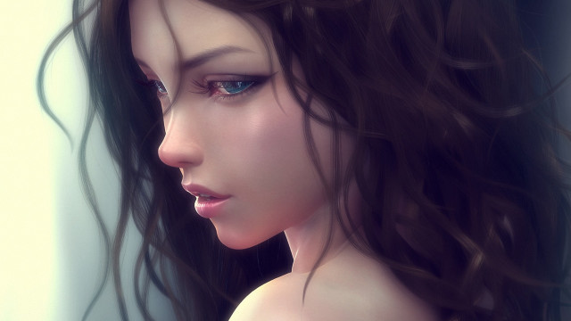 Woman long hair blue eyes #59 free wallpaper for desktop - medium preview image