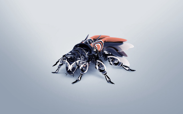 Insect sculptures table gray surface free wallpaper for desktop - medium preview image
