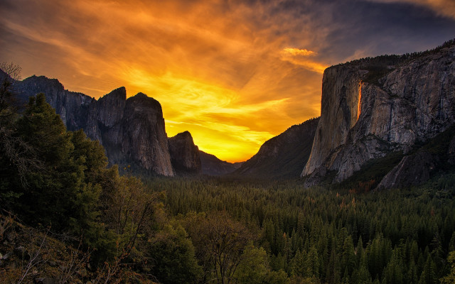 Sunset mountains forest cloudy sky #2 free wallpaper for desktop - medium preview image