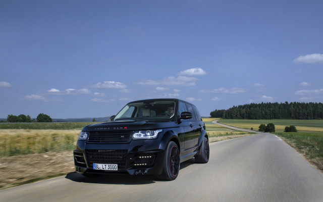 Black range rover country road free wallpaper for desktop - medium preview image