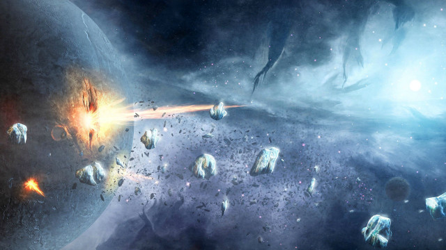 Space astronaut moon stars aurora #2 free wallpaper for desktop - medium preview image