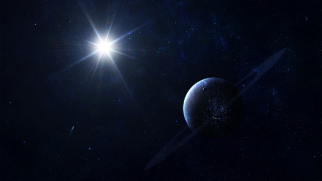 Bright sun distant planet stars free wallpaper for desktop - medium preview image