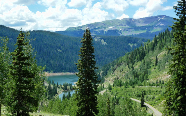 Mountain lake forest sky water #7 free wallpaper for desktop - medium preview image