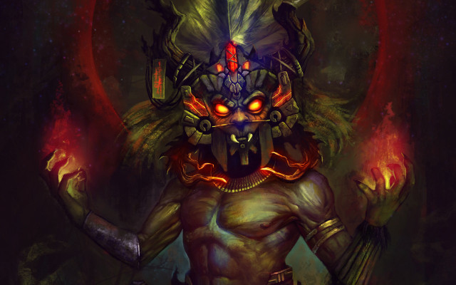 Demonic glowing eyes sword orb free wallpaper for desktop - medium preview image