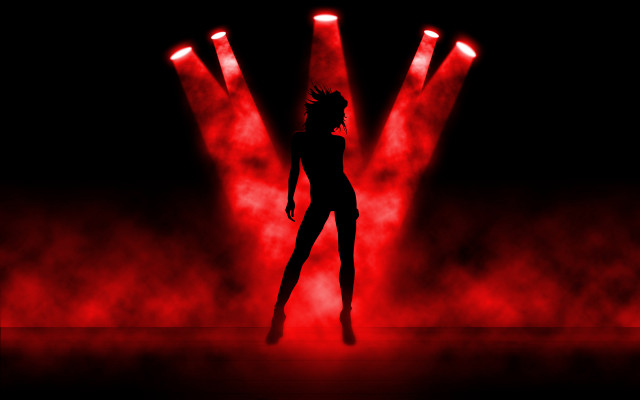 Woman hologram blood torii red free wallpaper for desktop - medium preview image