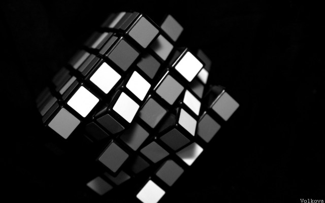 Black white cube illusion ernő free wallpaper for desktop - medium preview image
