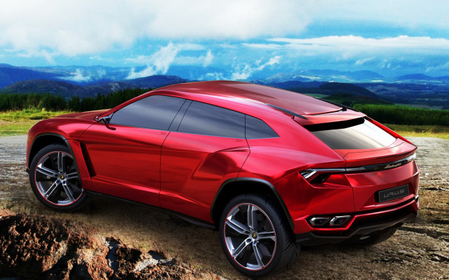 Red sports car mountains clouds #6 free wallpaper for desktop - medium preview image
