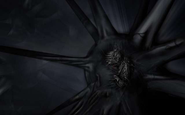 Dark glowing armor lovecraftian girl free wallpaper for desktop - medium preview image