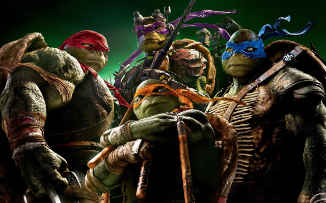 Teenage ninja turtles green background free wallpaper for desktop - medium preview image