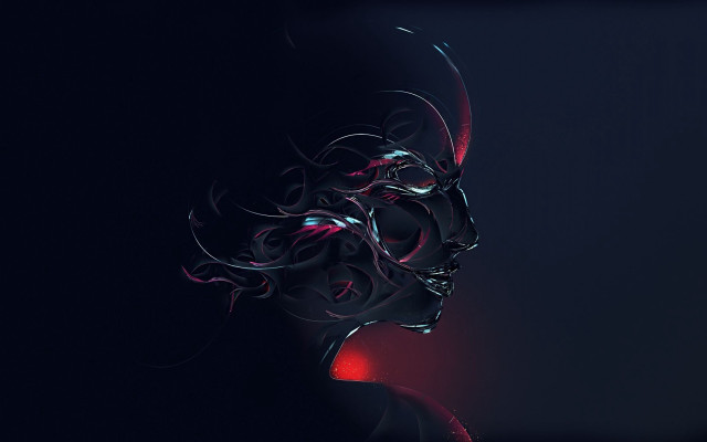 Woman face red light cyberpunk free wallpaper for desktop - medium preview image