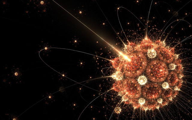 Star cluster red yellow fractal free wallpaper for desktop - medium preview image