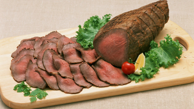 Sliced meat vegetables cuttingboard knife free wallpaper for desktop - medium preview image