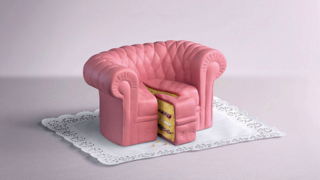 Pink chair cake doily table free wallpaper for desktop - medium preview image