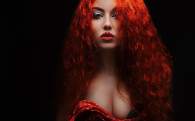 Red haired woman gothic portrait #2 free wallpaper for desktop - medium preview image