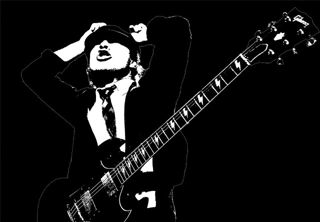 Man suit tie guitar shock free wallpaper for desktop - medium preview image