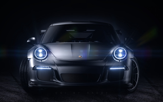 Car headlights spotlight dark room free wallpaper for desktop - medium preview image