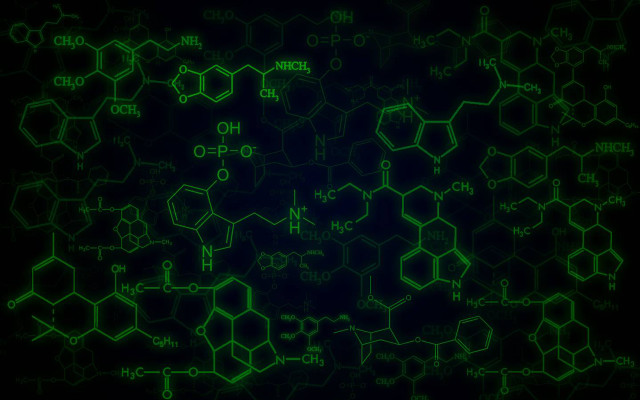 Green black background chemical structures free wallpaper for desktop - medium preview image