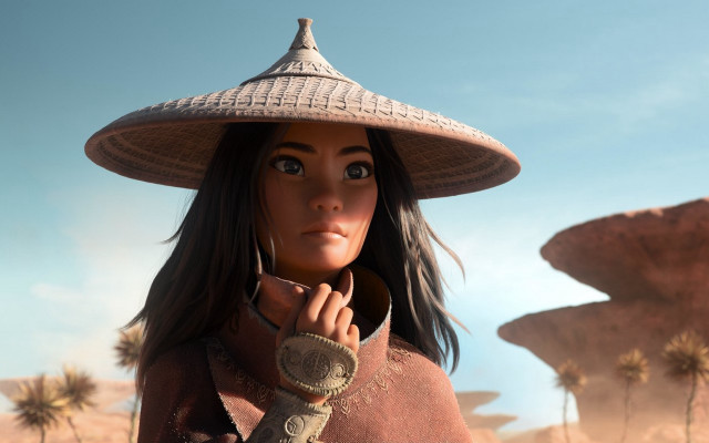 Woman hat brown jacket desert free wallpaper for desktop - medium preview image