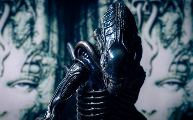 Alien human statue space art free wallpaper for desktop - medium preview image