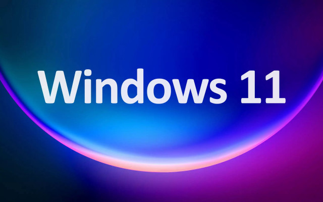 Blue purple windows11 side circular free wallpaper for desktop - medium preview image