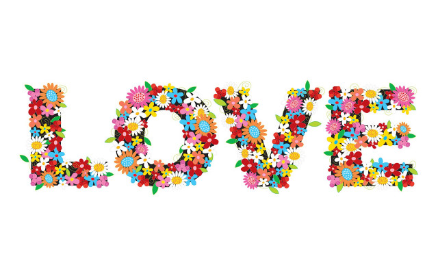 Flowers love spelled out leaves free wallpaper for desktop - medium preview image