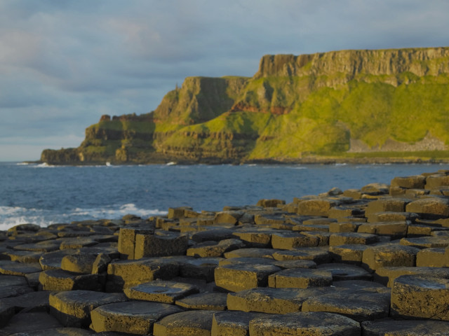 Ocean cliff rock forest mountain free wallpaper for desktop - medium preview image