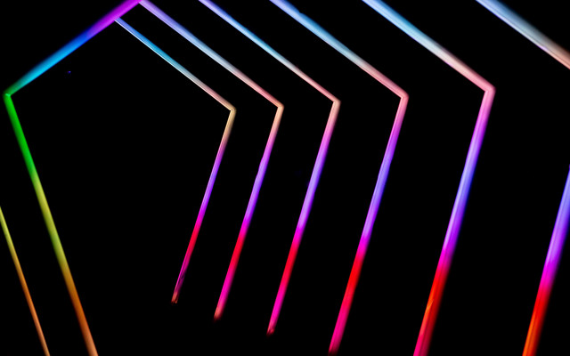 Multicolored lines dark room neon free wallpaper for desktop - medium preview image