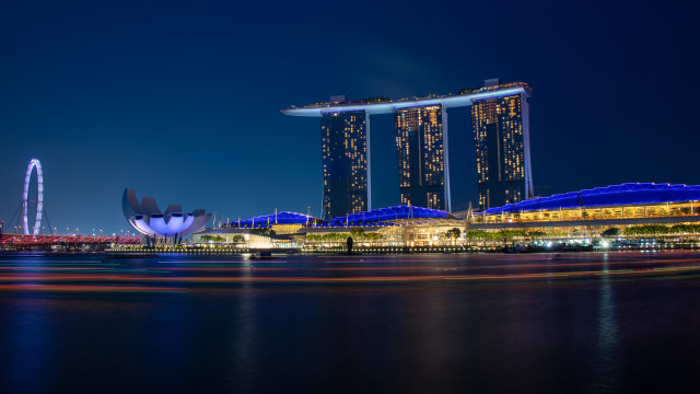 City skyline ferris wheel night #9 free wallpaper for desktop - medium preview image