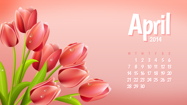 Calendar pink flowers date month free wallpaper for desktop - medium preview image