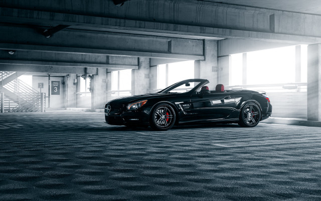 Black sports car parking garage #7 free wallpaper for desktop - medium preview image