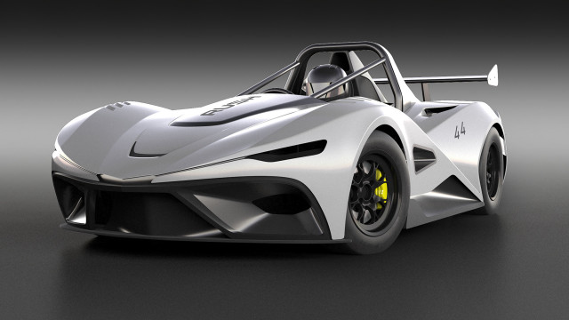 White sports car yellow brake free wallpaper for desktop - medium preview image