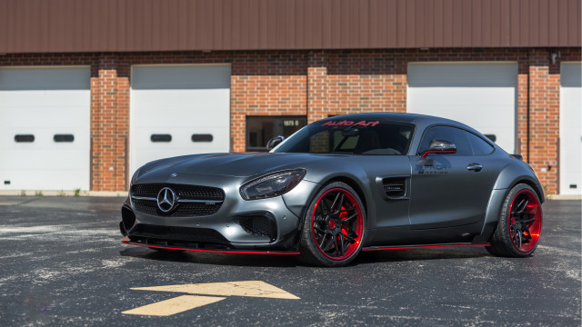 Mercedes sports car parking lot free wallpaper for desktop - medium preview image