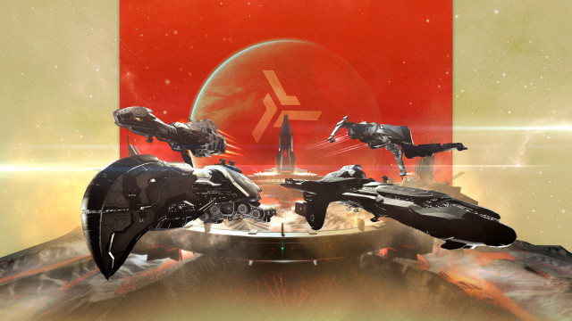 Futuristic ships red wall space free wallpaper for desktop - medium preview image