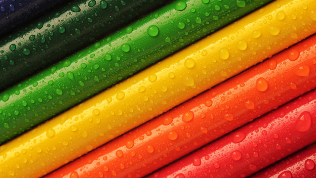 Rainbow water droplets colorful crayon free wallpaper for desktop - medium preview image