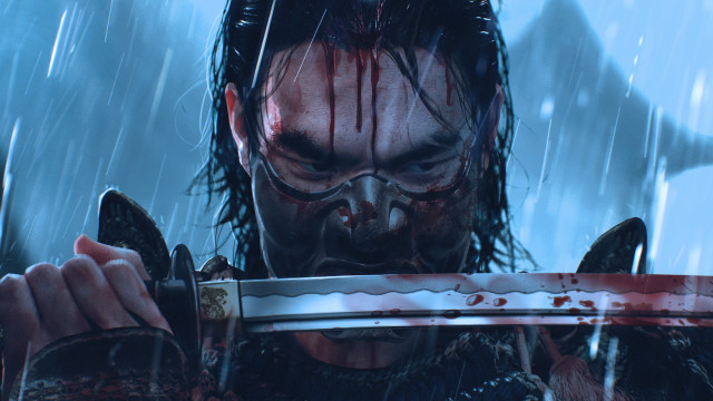 Man blooded sword rain shark free wallpaper for desktop - medium preview image