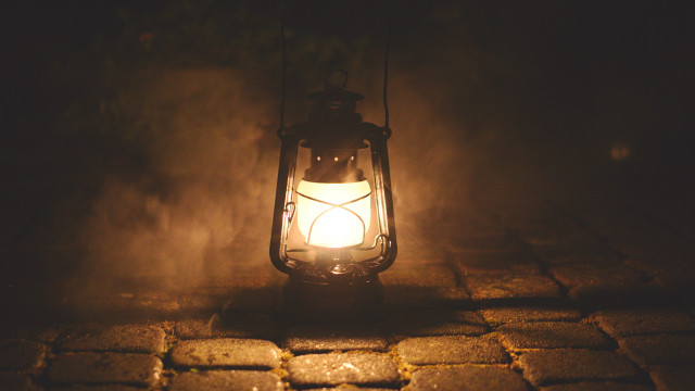 Lantern smoke brickwalkway dark atmospheric free wallpaper for desktop - medium preview image