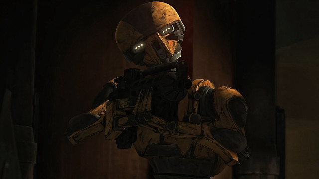 Man yellowhelmet black suit gun free wallpaper for desktop - medium preview image