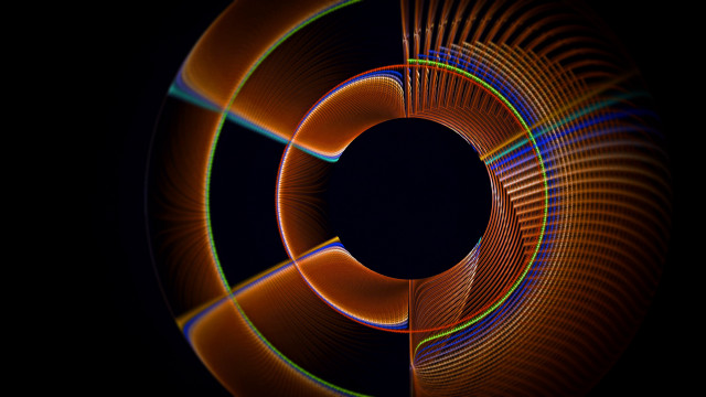 Circular abstract blue red raytraced free wallpaper for desktop - medium preview image