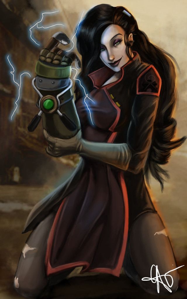 Woman dress gun lightning bolt free wallpaper for mobile - medium preview image