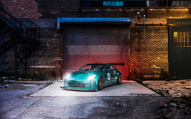 Small car garage red light free wallpaper for desktop - medium preview image