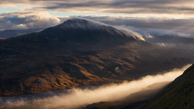 Mountain cloud river sky twilight free wallpaper for desktop - medium preview image