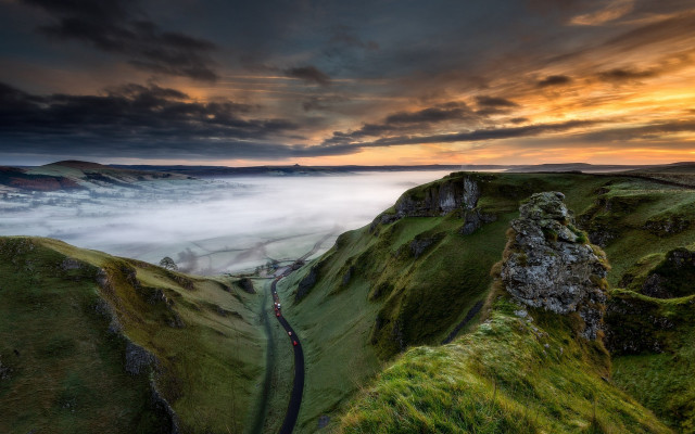Mountain train cloudy sky beautiful free wallpaper for desktop - medium preview image