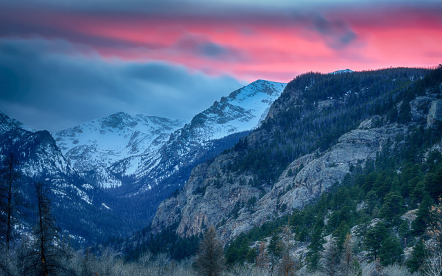 Mountain range pink sky clouds #13 free wallpaper for desktop - medium preview image