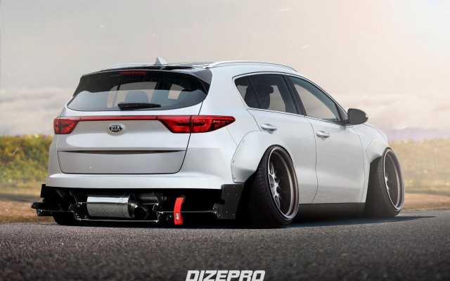 White car road field trees free wallpaper for desktop - medium preview image